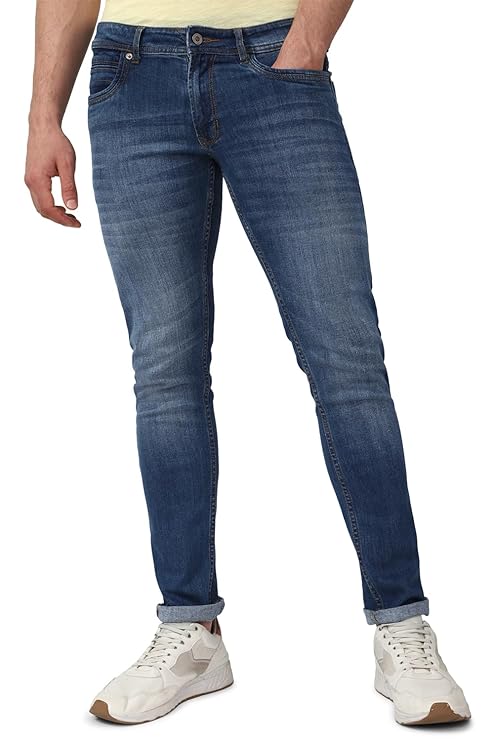Peter England Men's Mid Wash Stretchable Jeans