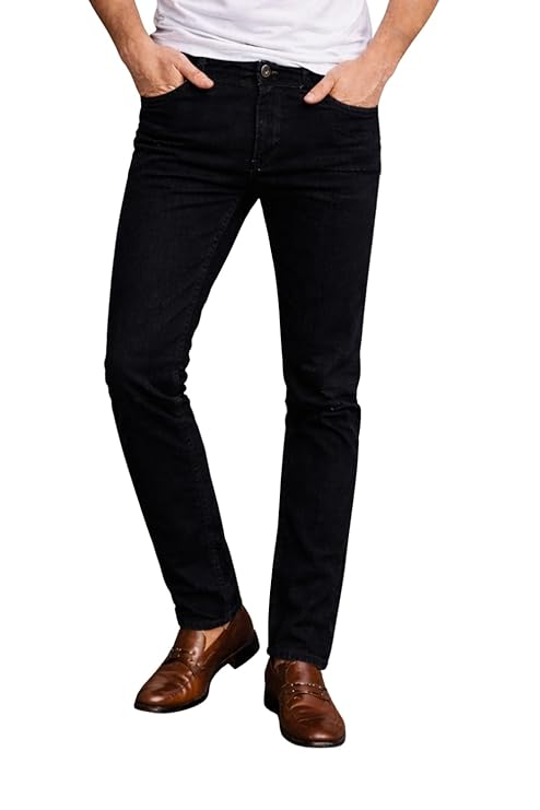 Louis Philippe Men's Slim Fit Stretch Fabric for Comfort Premium wash Aesthetic Authentic Twill and Durable Jeans
